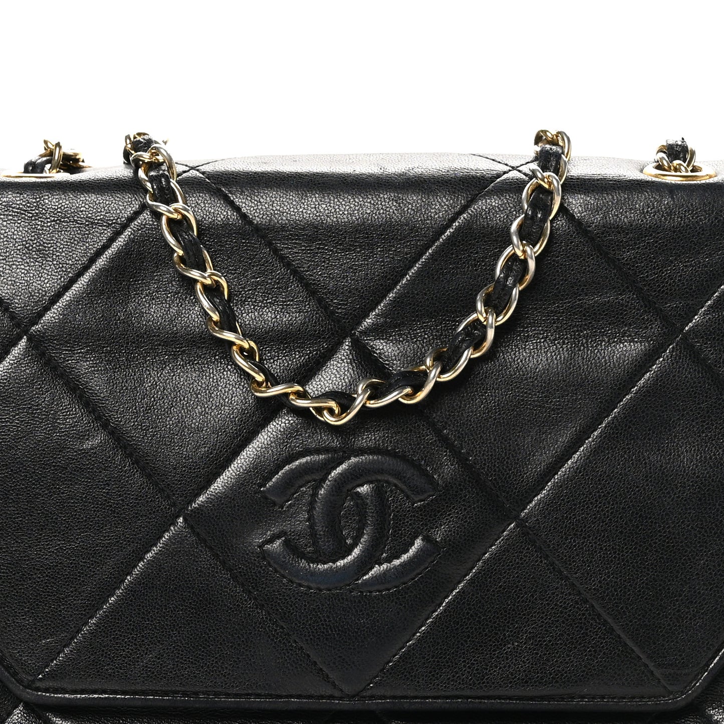Lambskin Diamond CC Flap Black