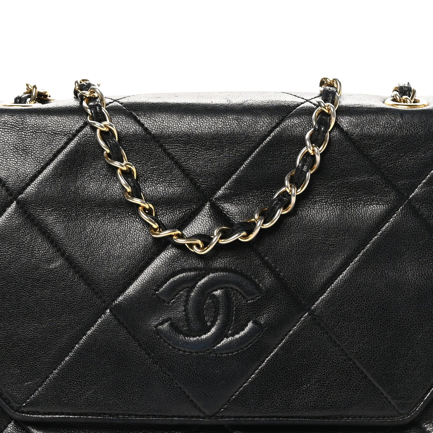 Chanel Lambskin Diamond CC Flap Black 9 of 11