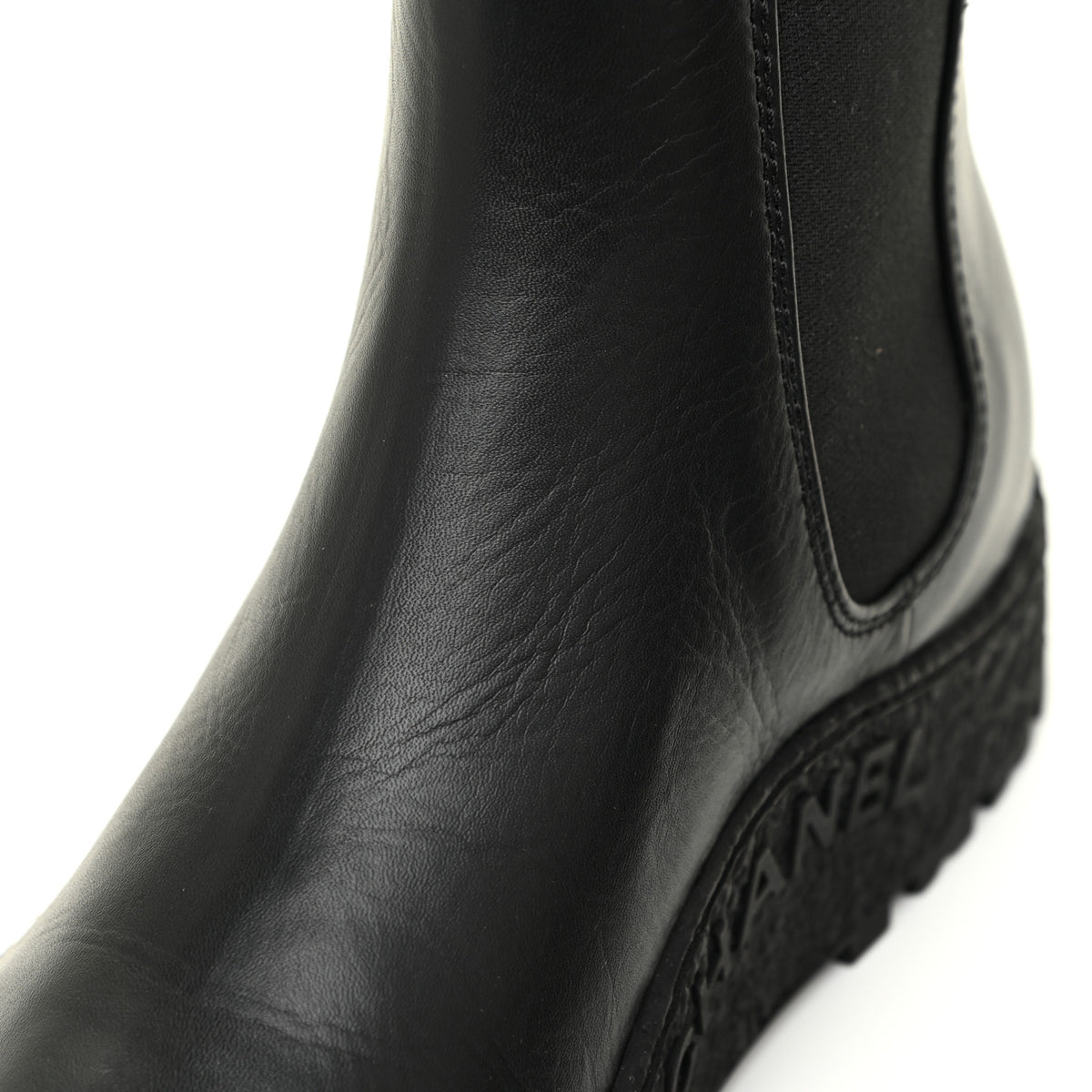 Calfskin Cap Toe CC Ankle Boots 39 Black