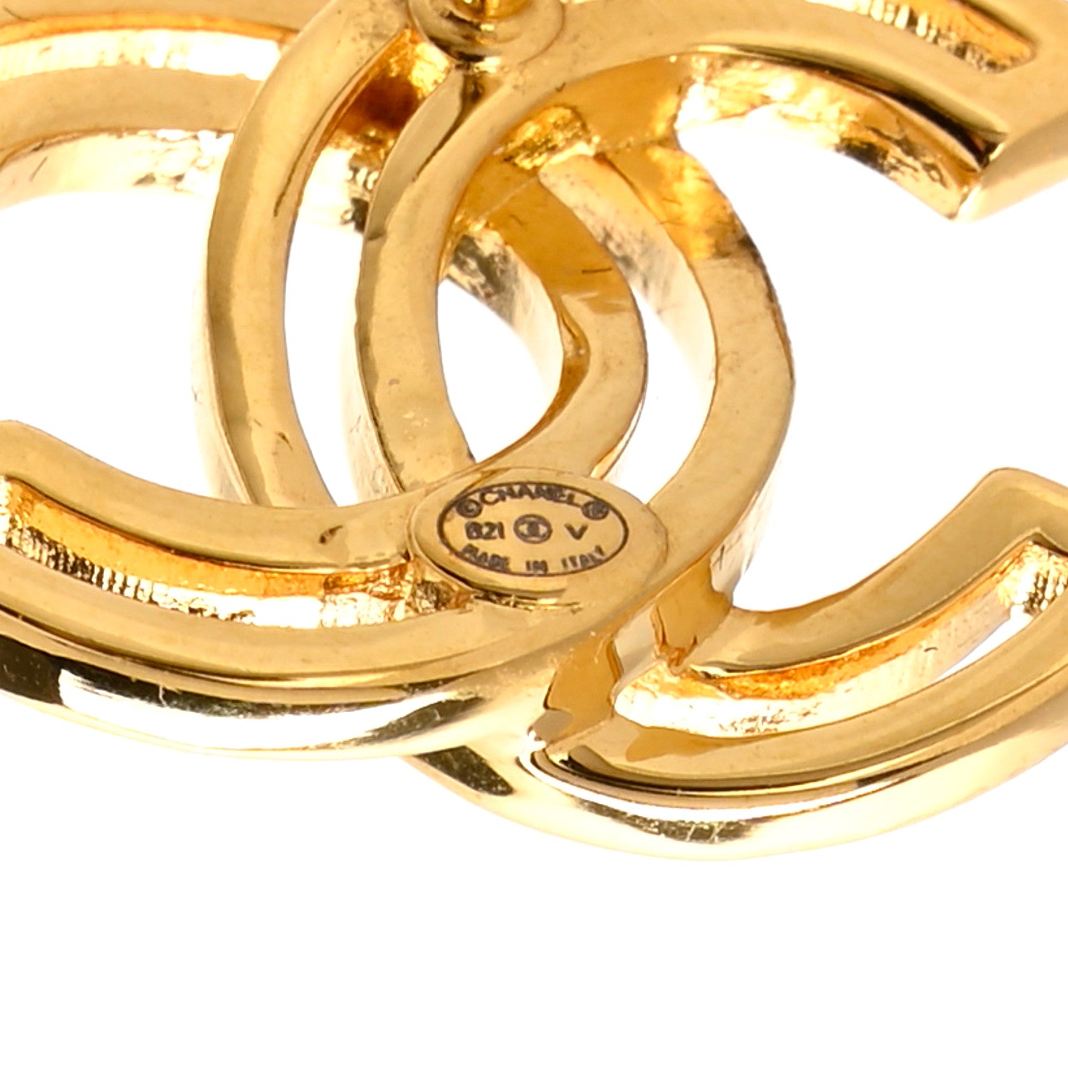 Chanel Metal Obazine CC Earrings Gold 4 of 4