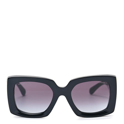 Chanel Acetate Rectangle Sunglasses 5435 Black 2 of 6