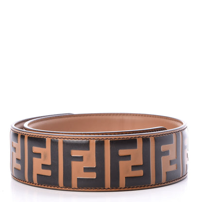 Fendi Calfskin FF 1974 Embossed Strap You Tobacco Black 2 of 7