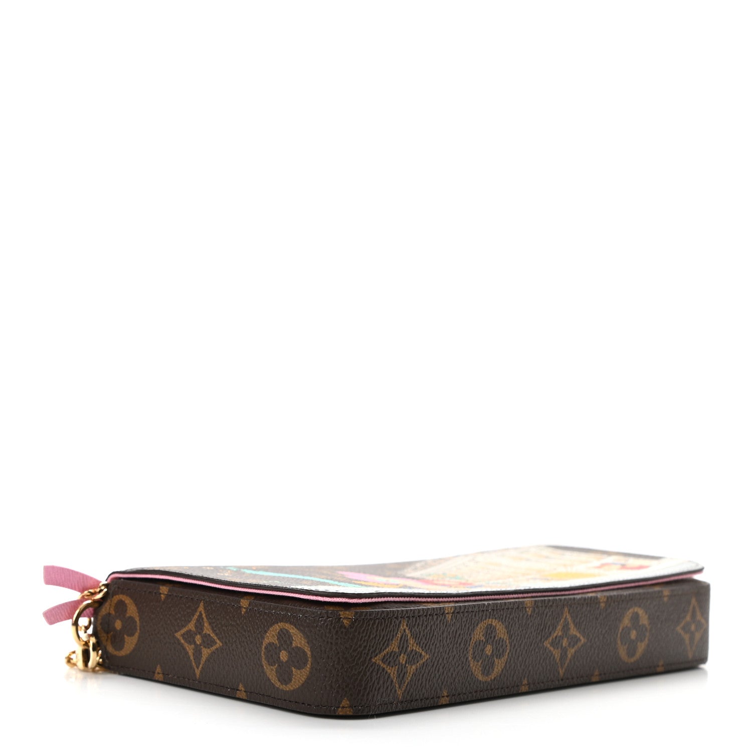 Louis Vuitton Monogram 2022 Christmas Animation Paris Pochette Felicie Chain Wallet Pink 5 of 11