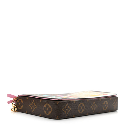 Louis Vuitton Monogram 2022 Christmas Animation Paris Pochette Felicie Chain Wallet Pink 5 of 11