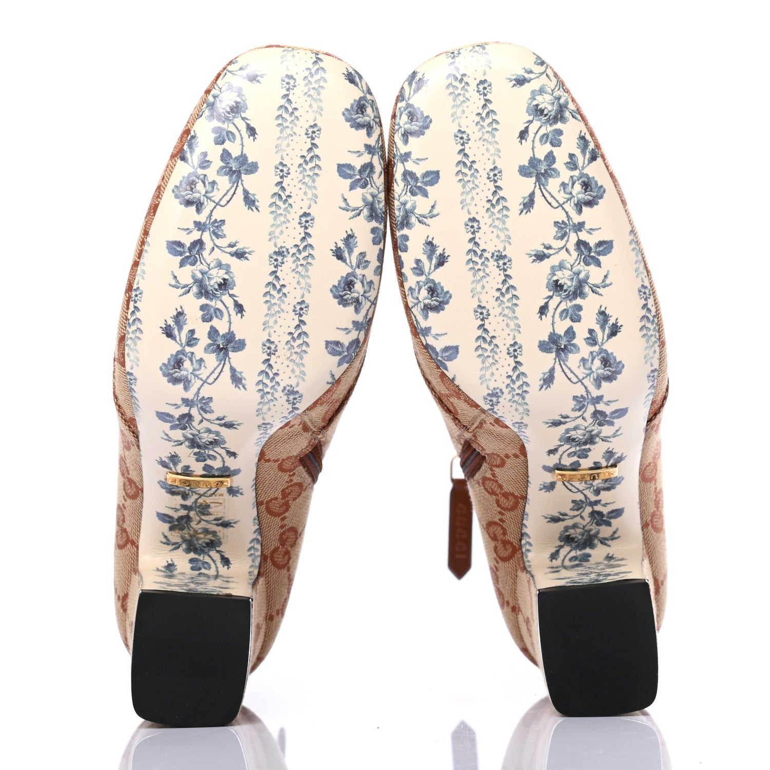 Gucci Monogram Malaga Kid GG Victoire 95mm Ankle Boots 37 Beige Ruggine Rust 5 of 9