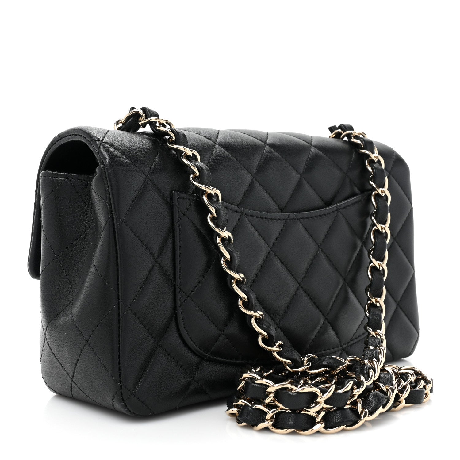 Chanel Lambskin Quilted Mini Rectangular Flap Black 3 of 13