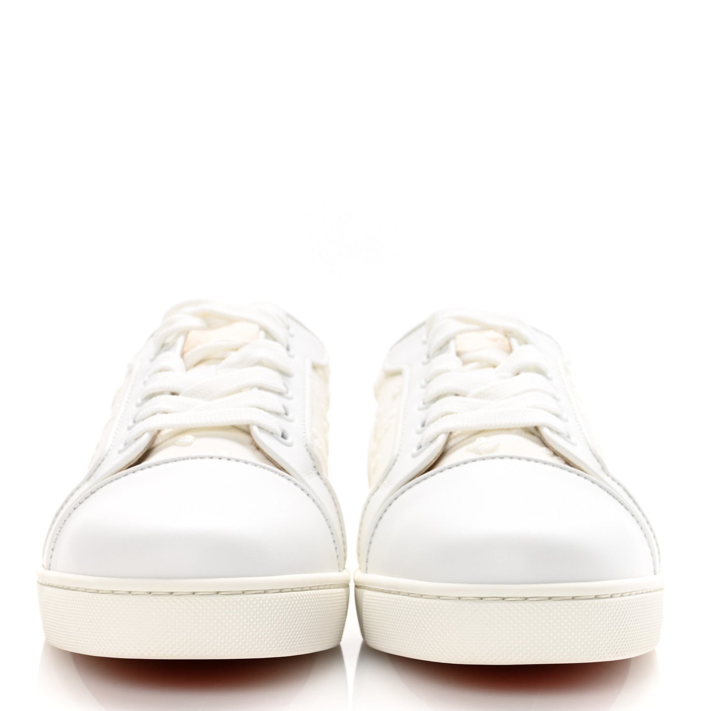 Calfskin Embroidered Womens Vieira Flat Sneakers 39.5 White