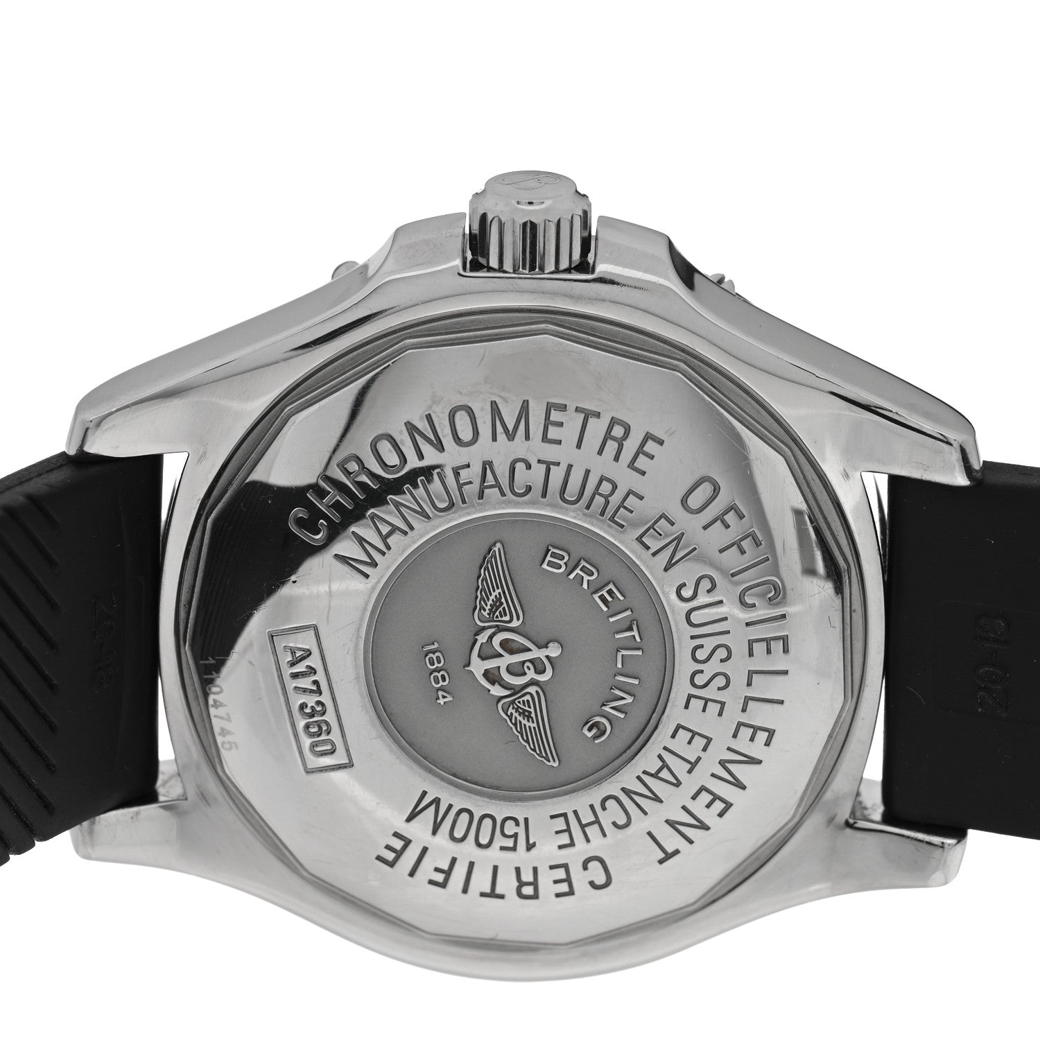 Breitling Stainless Steel Rubber 40mm Chronometre Super Ocean Automatic Watch Black A17360 4 of 4