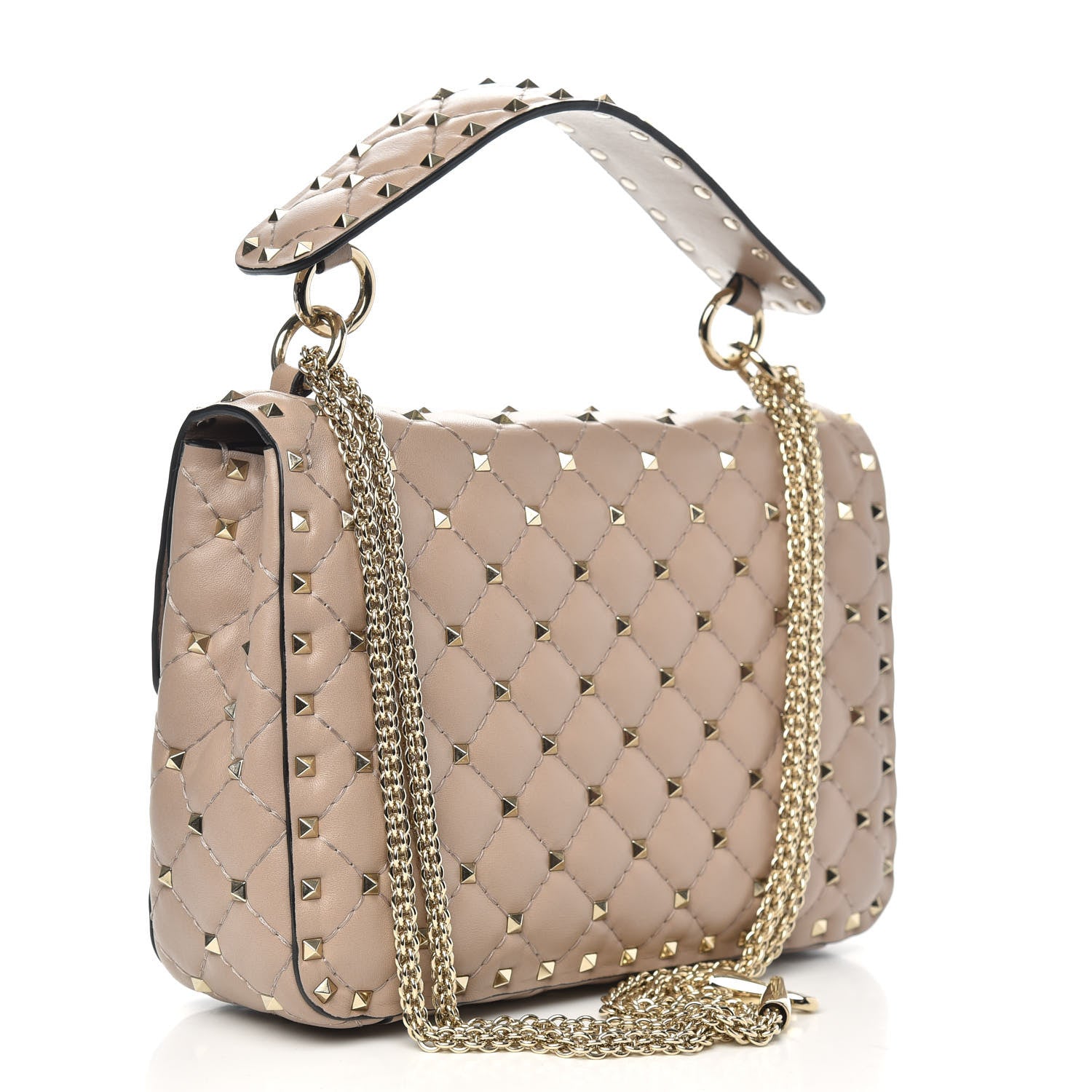 Valentino Garavani Lambskin Medium Rockstud Spike Shoulder Bag Poudre 3 of 8