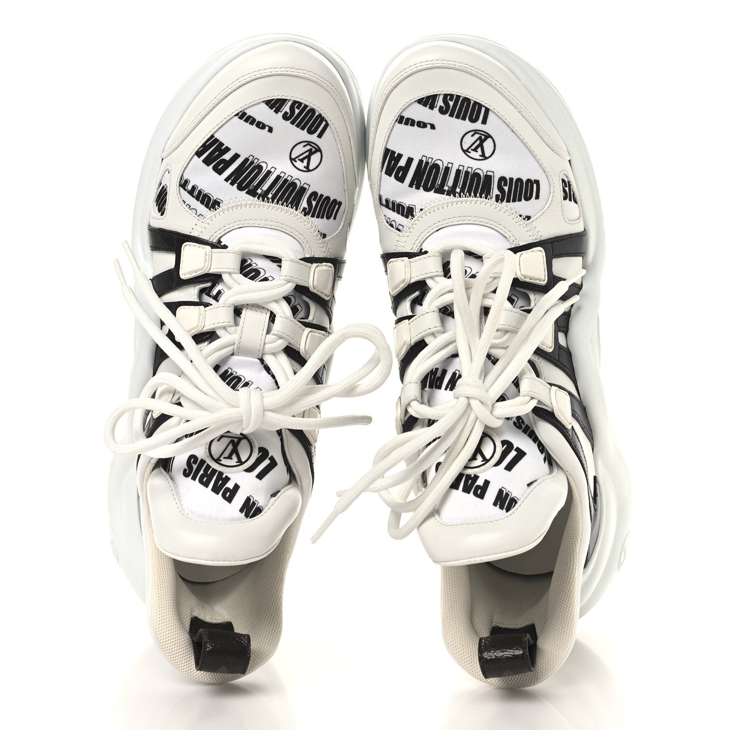 Louis Vuitton X FORNASETTI Calfskin Technical Nylon LV Archlight Sneaker 39.5 Black 2 of 10