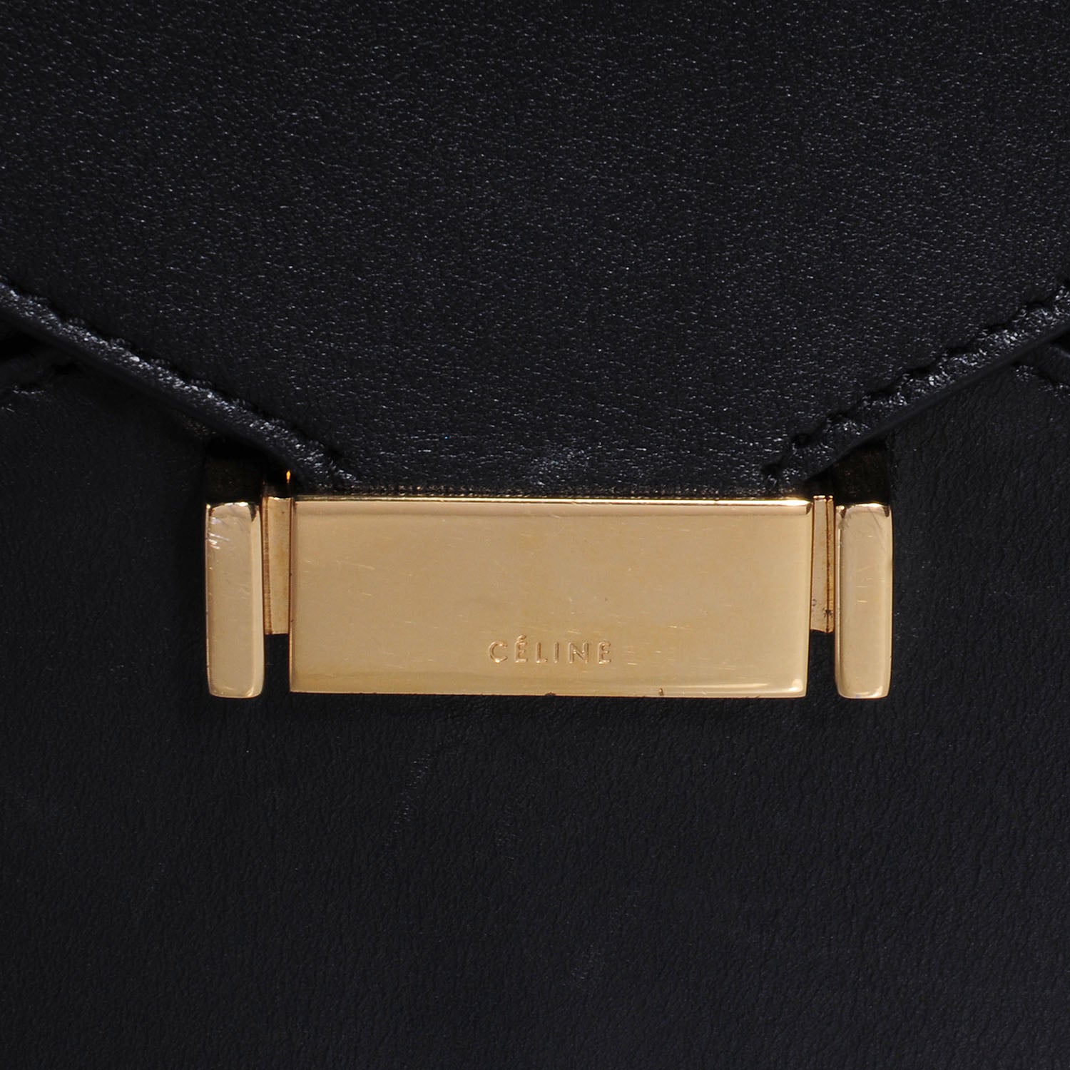 Celine Calfskin Medium Diamond Shoulder Bag Black 6 of 10