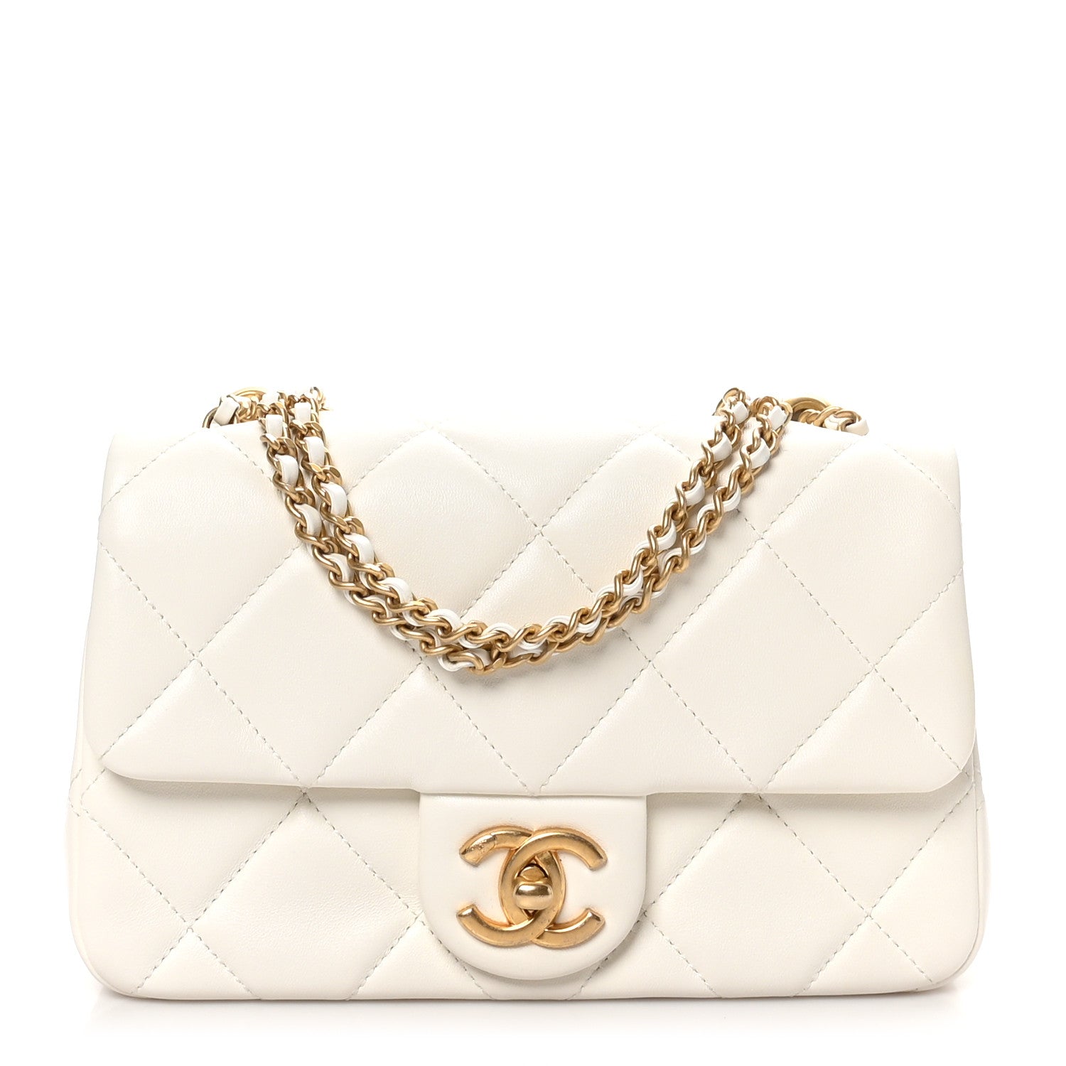 Chanel Lambskin Quilted Pearl Small Flap White 1 of 11