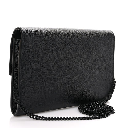 Saint Laurent Grain de Poudre Uptown Chain Wallet Black 4 of 11