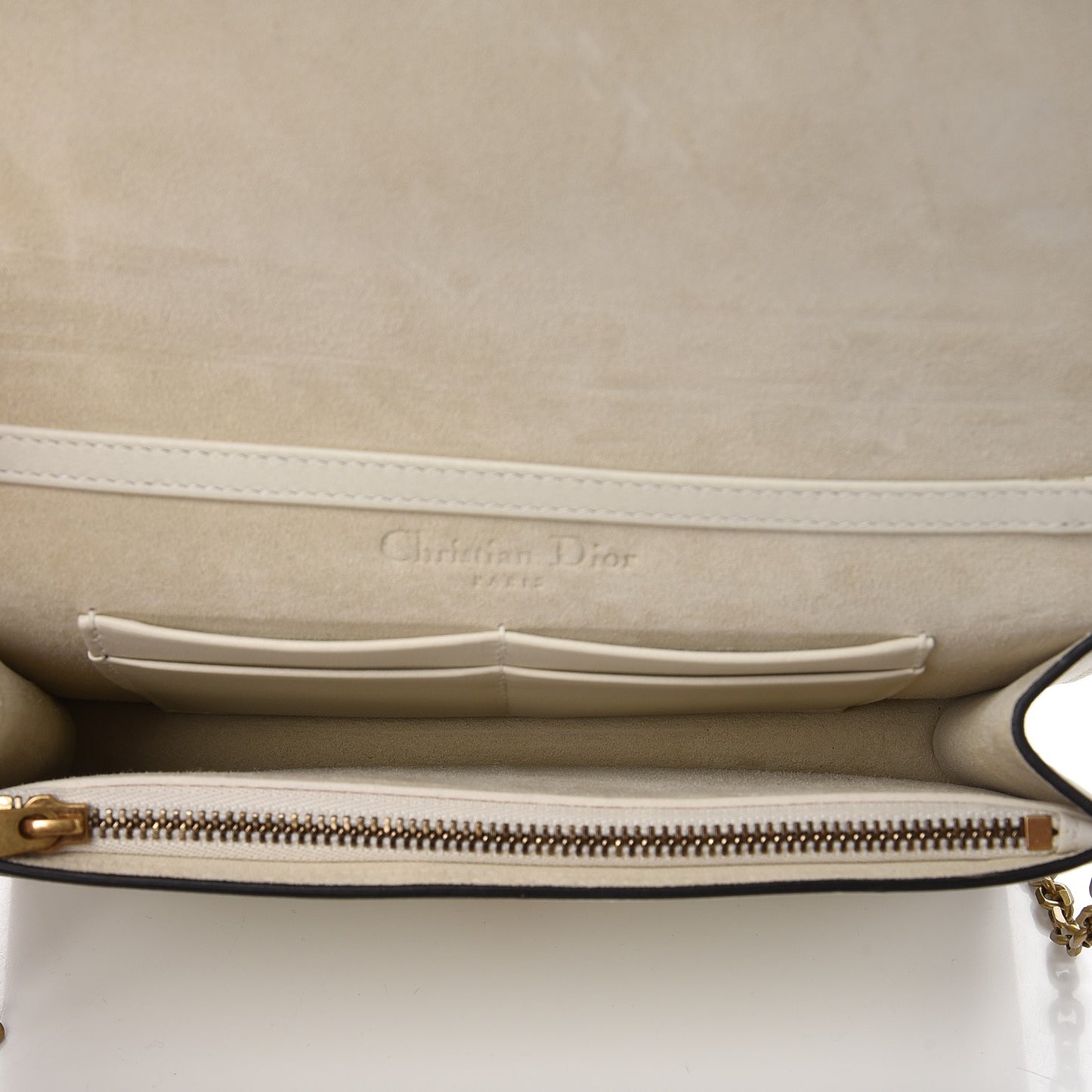 Calfskin Embossed Stars Wallet on Chain White Gold