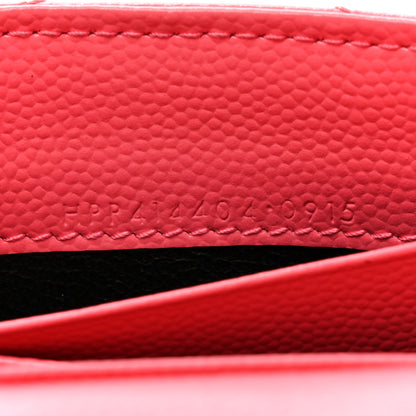 Saint Laurent Grain De Poudre Matelasse Chevron Small Monogram Envelope Wallet Rose Clair 8 of 12