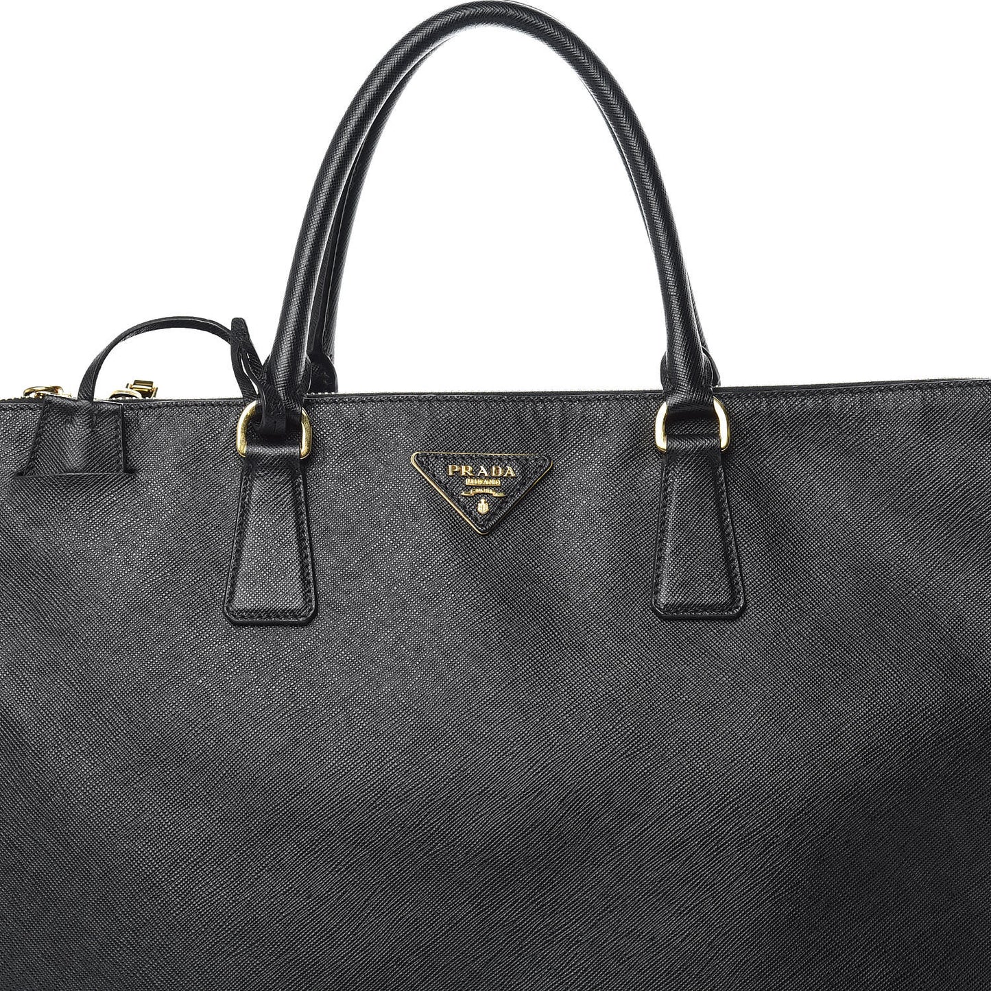 Saffiano Lux Extra Large Galleria Double Zip Tote Black