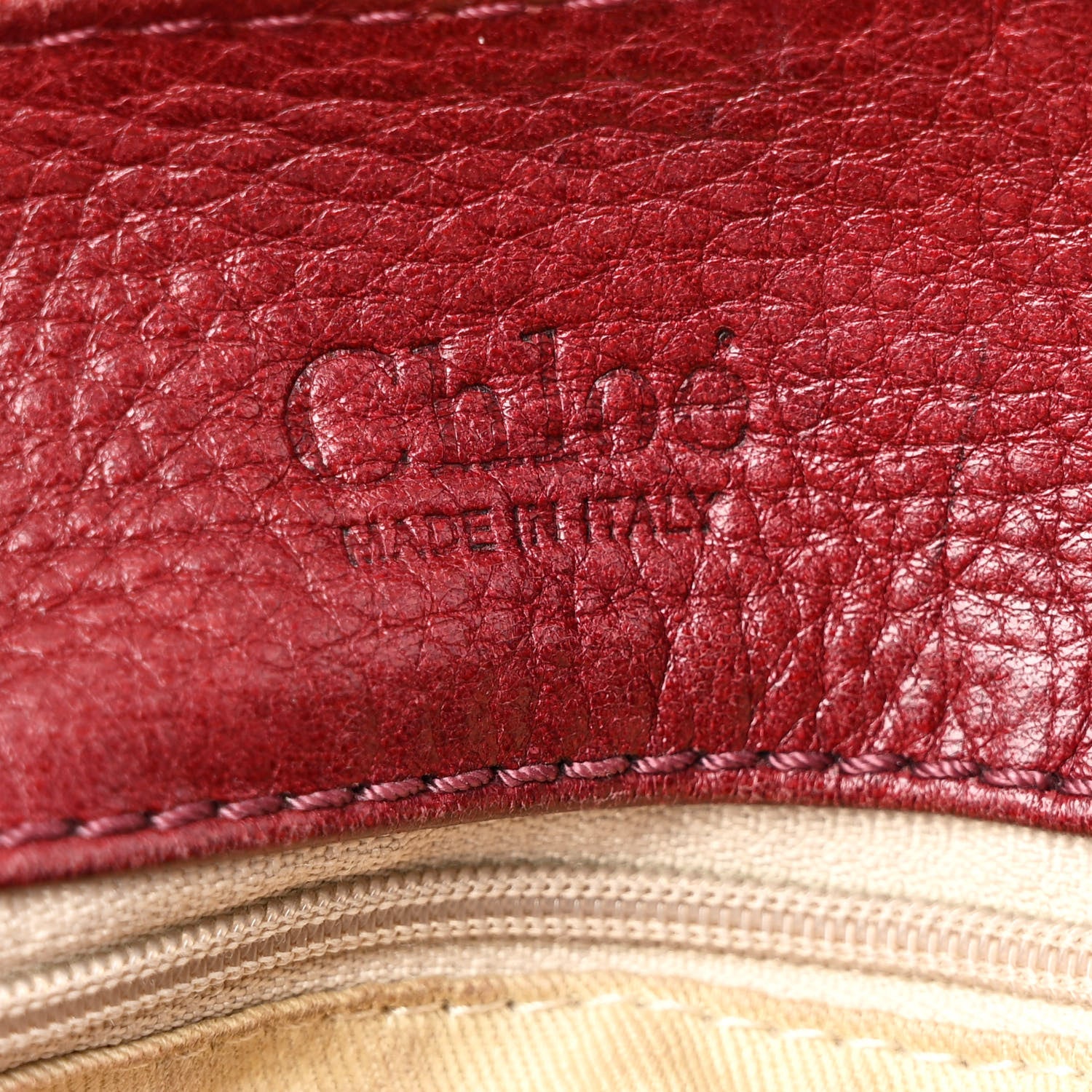Chloe Calfskin Medium Paddington Satchel Dark Red 6 of 14