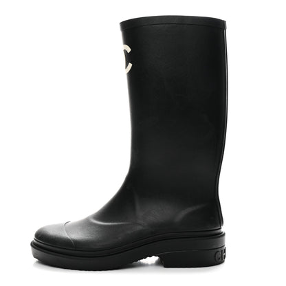 Chanel Caoutchouk CC High Boots 36 Black 1 of 10