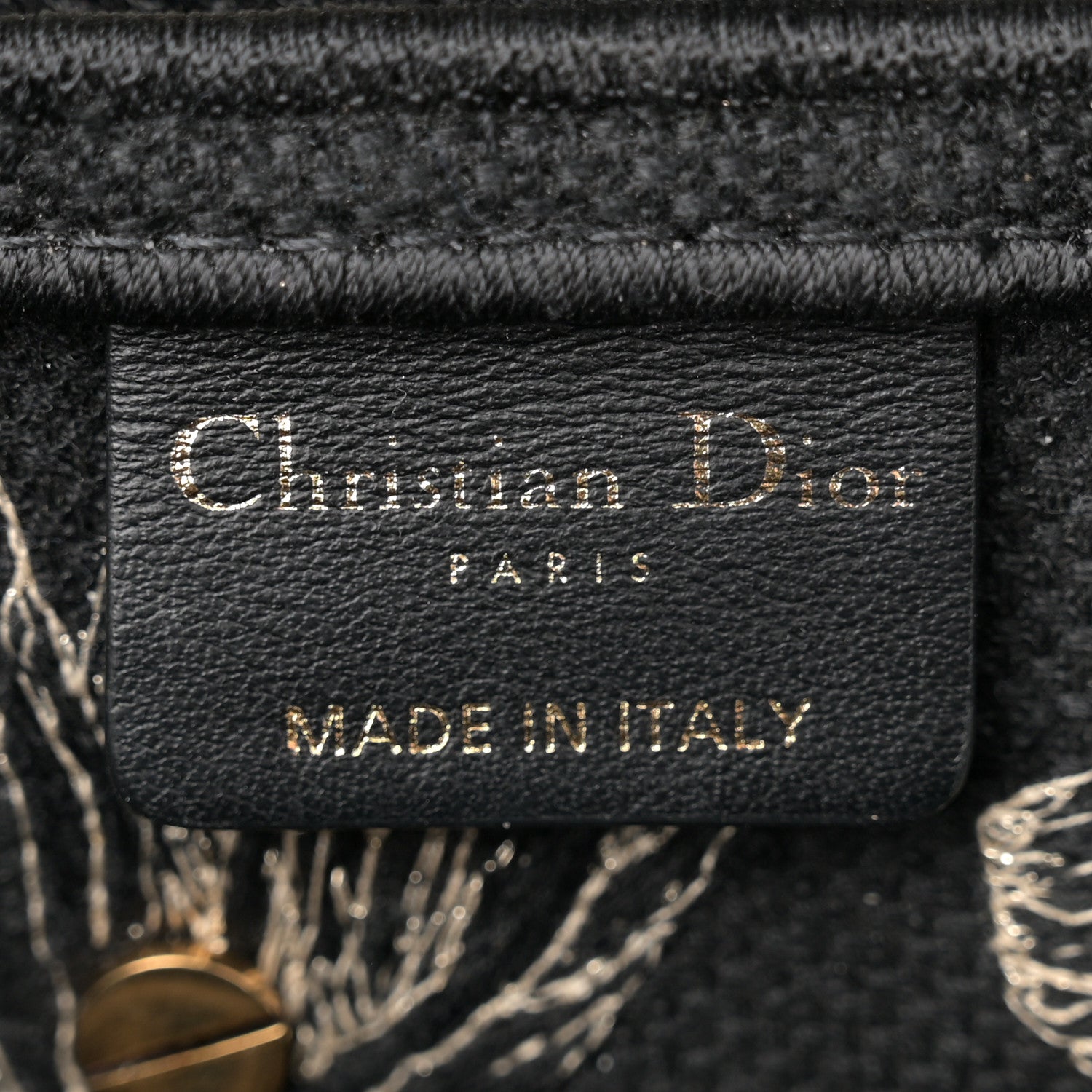 Christian Dior Canvas Embroidered Butterfly Print Saddle Bag Black 6 of 12