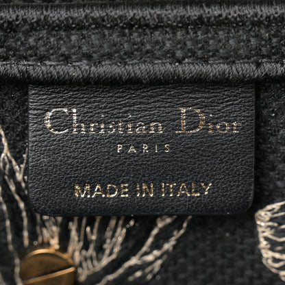 Christian Dior Canvas Embroidered Butterfly Print Saddle Bag Black 6 of 12