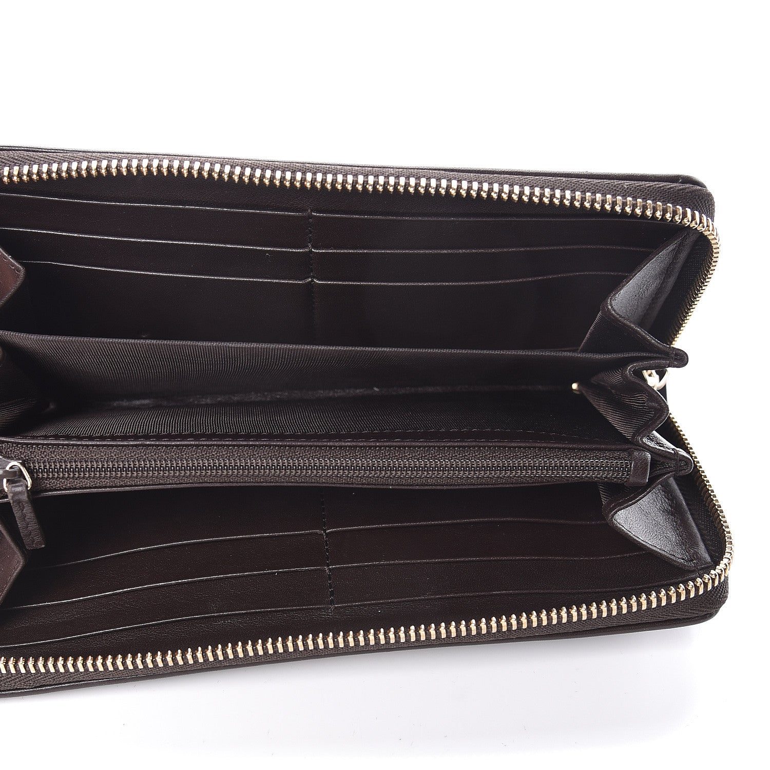 Gucci Monogram Margaux Calfskin Sukey Zip Around Wallet Beige Ebony Cocoa 5 of 8