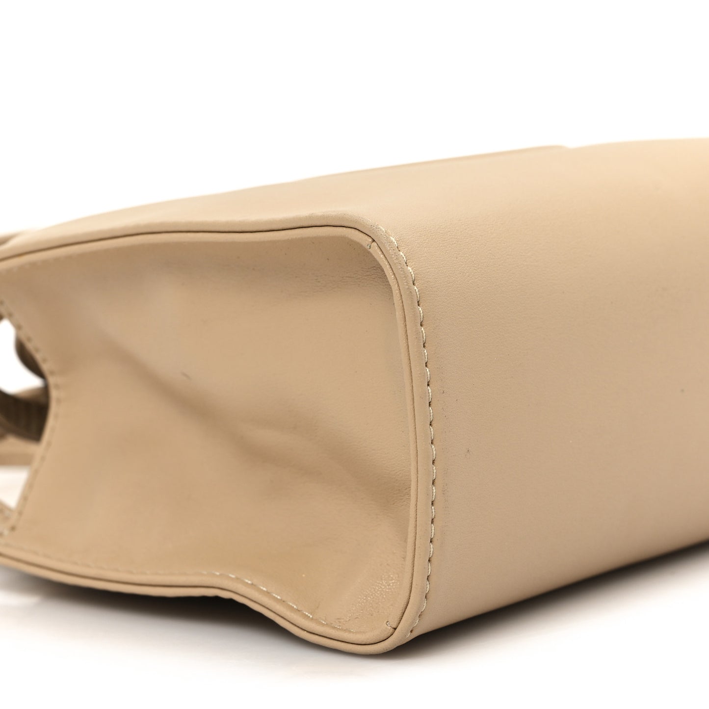 Vegan Leather Small Shopping Bag Cream