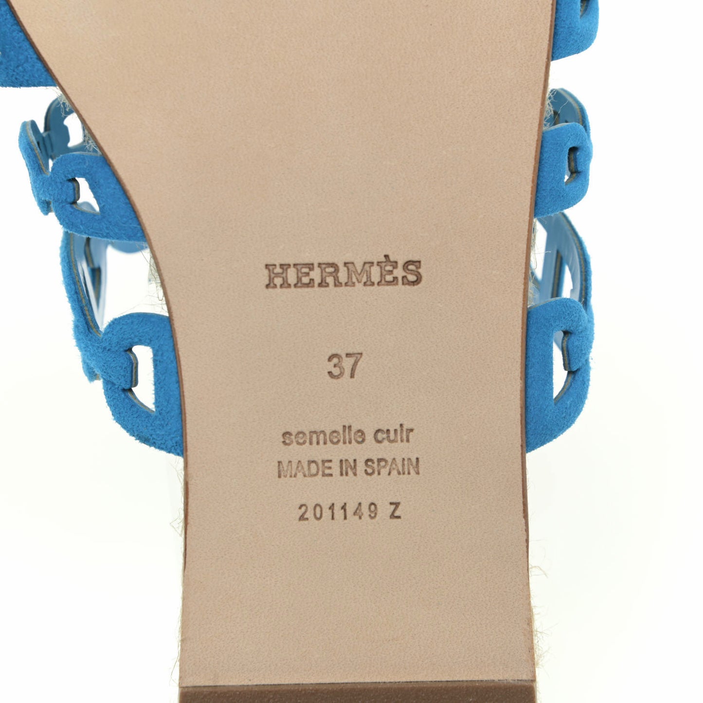 Suede Goatskin Ancone Espadrille Sandals 37 Bleu Vif