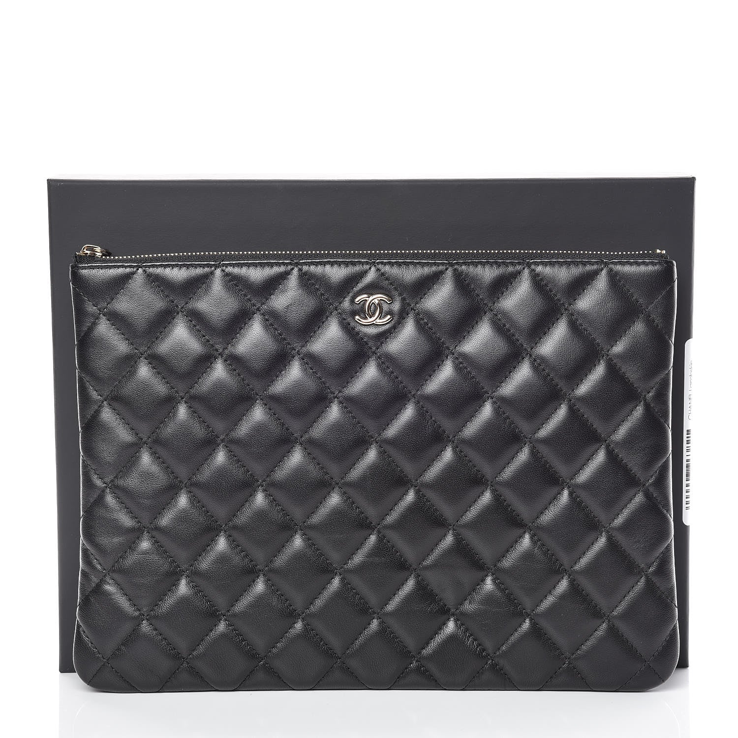Chanel Lambskin Quilted Medium Cosmetic Case Black 10 of 10
