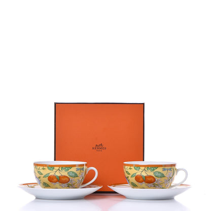 Hermes Porcelain La Siesta Breakfast Cup And Saucer Set Of 2 11 of 11