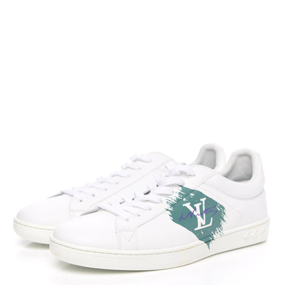 Louis Vuitton Calfskin Luxembourg Sneakers 7 White Green 3 of 8