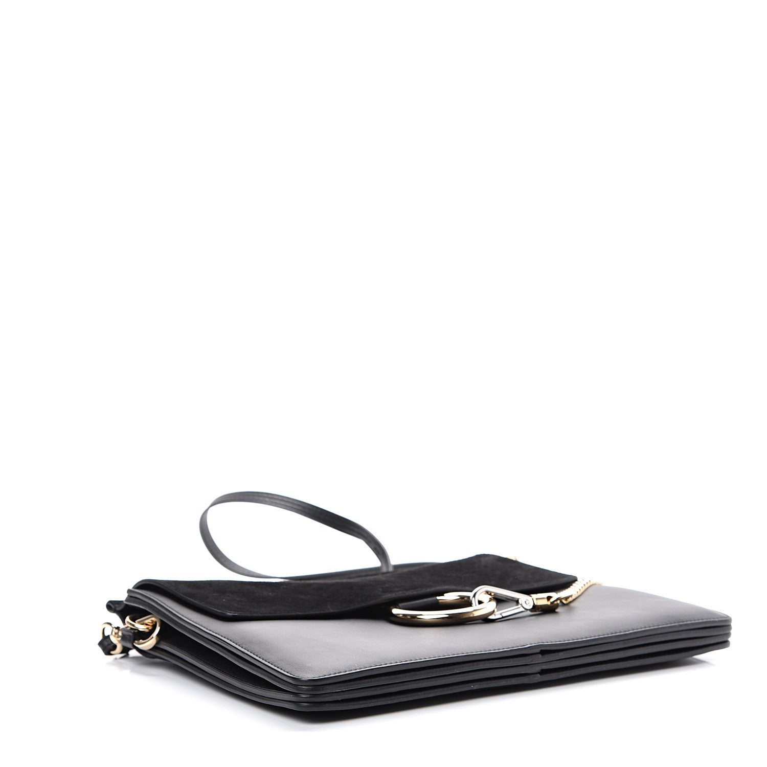 Chloe Suede Calfskin Medium Faye Shoulder Bag Black 3 of 14