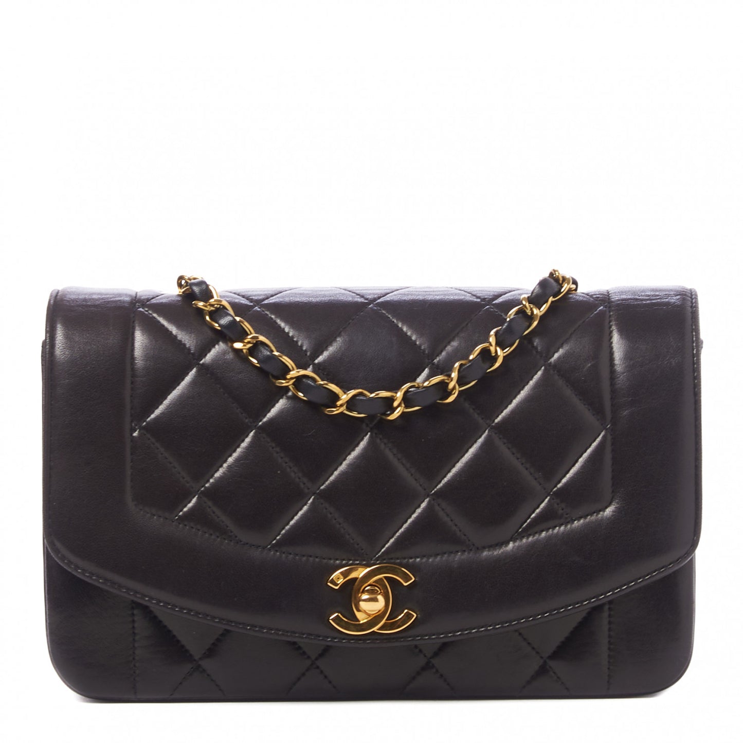 Lambskin Quilted Small Single Flap Bag Black