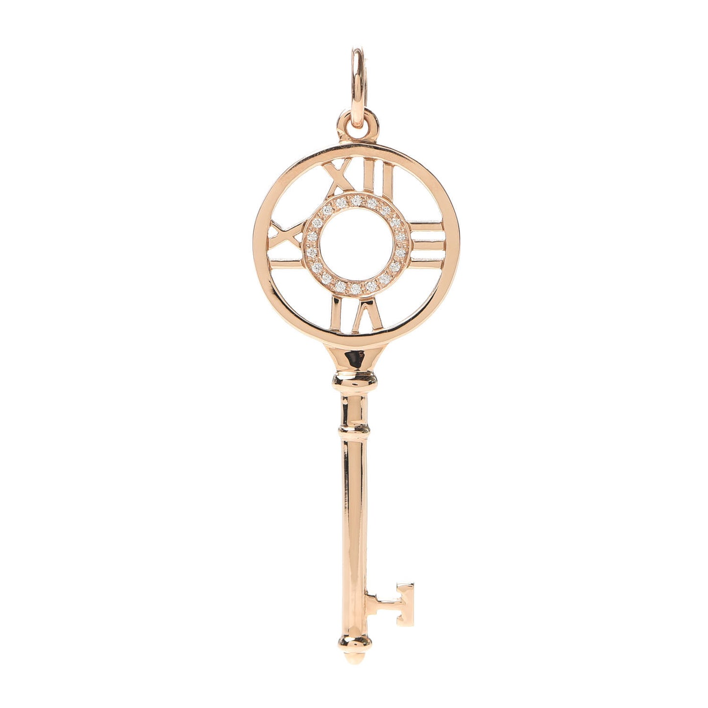 18K Rose Gold Diamond Atlas Key Pendant