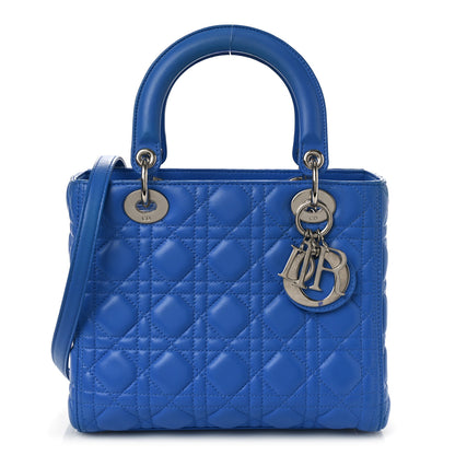 Christian Dior Lambskin Cannage Medium Lady Dior Blue 1 of 10