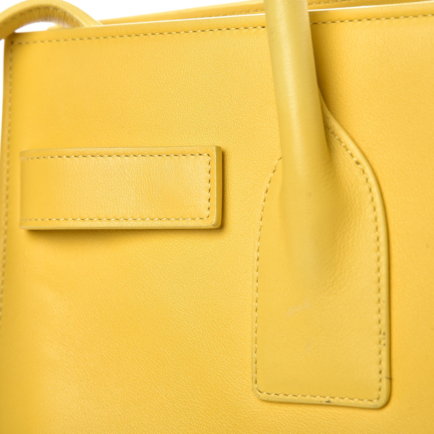 Saint Laurent Grained Calfskin Small Sac De Jour Yellow 13 of 20