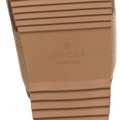 Gucci Monogram Jumbo GG Nappa Samoa Platform 40mm Slide Sandals 38 Camel Ebony New Acero 6 of 9