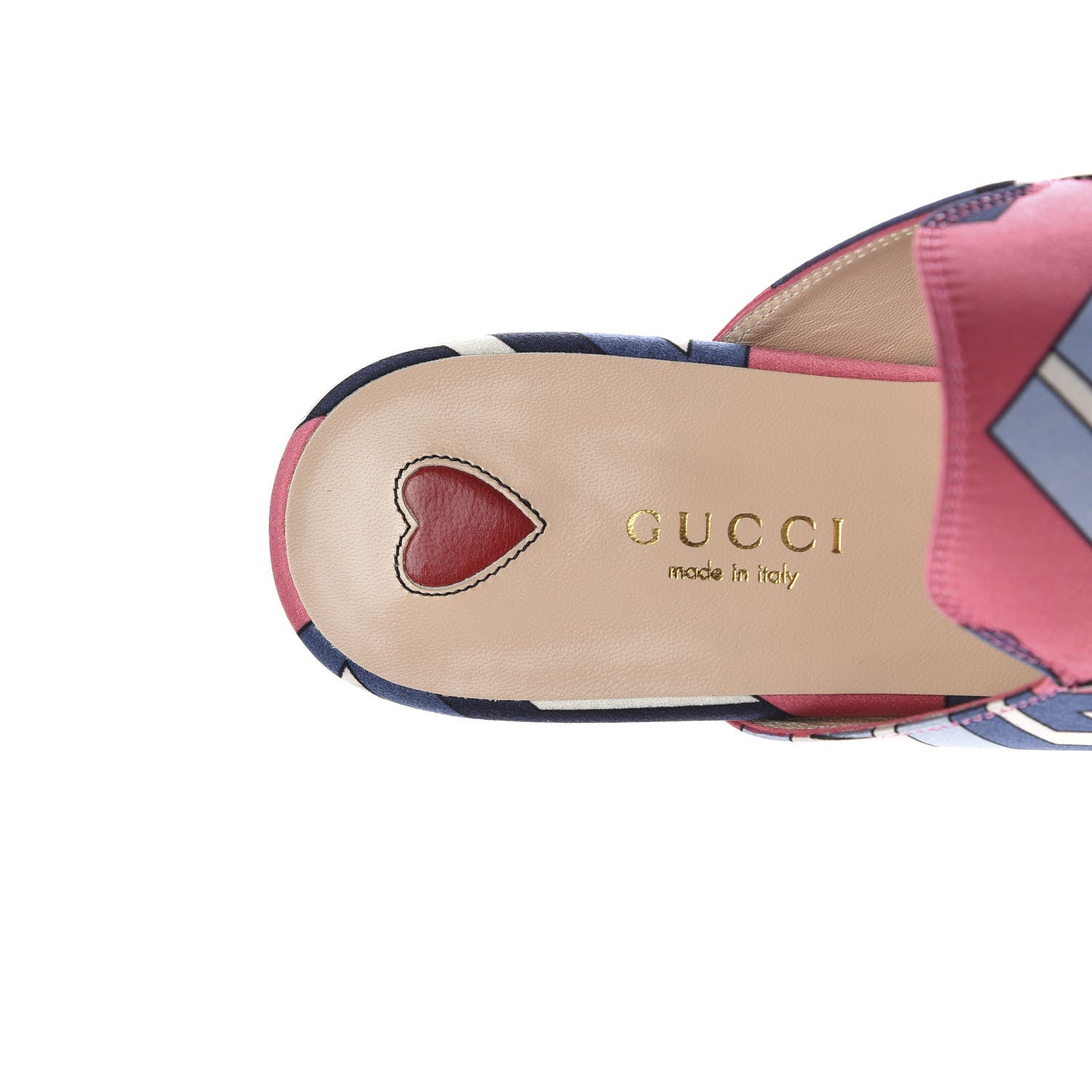 Gucci Satin GG Wallpaper Womens Princetown Slippers 36 Pink Flamboyant Blue Black 8 of 11