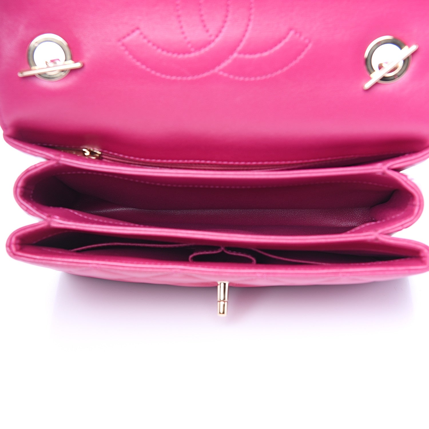 Chanel Lambskin Quilted Small Trendy CC Dual Handle Bag Dark Pink 4 of 15