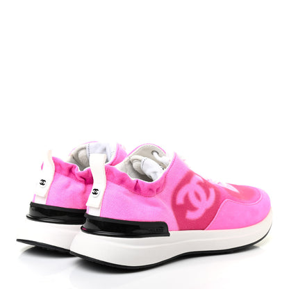 Chanel Denim Suede Calfskin Womens CC Sneakers 37 Pink 4 of 7