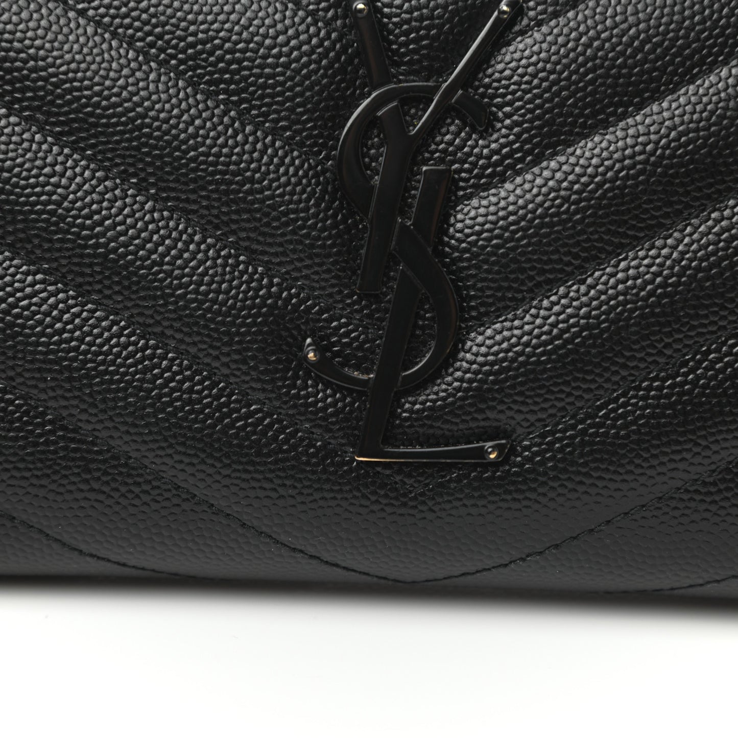 Grain De Poudre Matelasse Chevron Monogram Zip Around Wallet Black