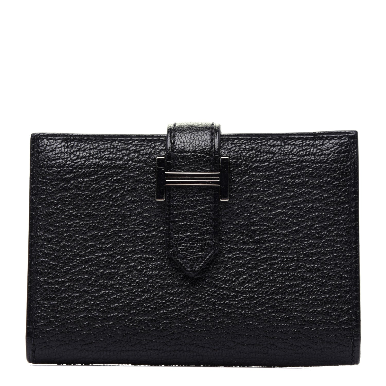 Hermes Chevre Mysore Bearn Card Holder Wallet Black 1 of 11