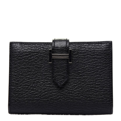 Hermes Chevre Mysore Bearn Card Holder Wallet Black 1 of 11