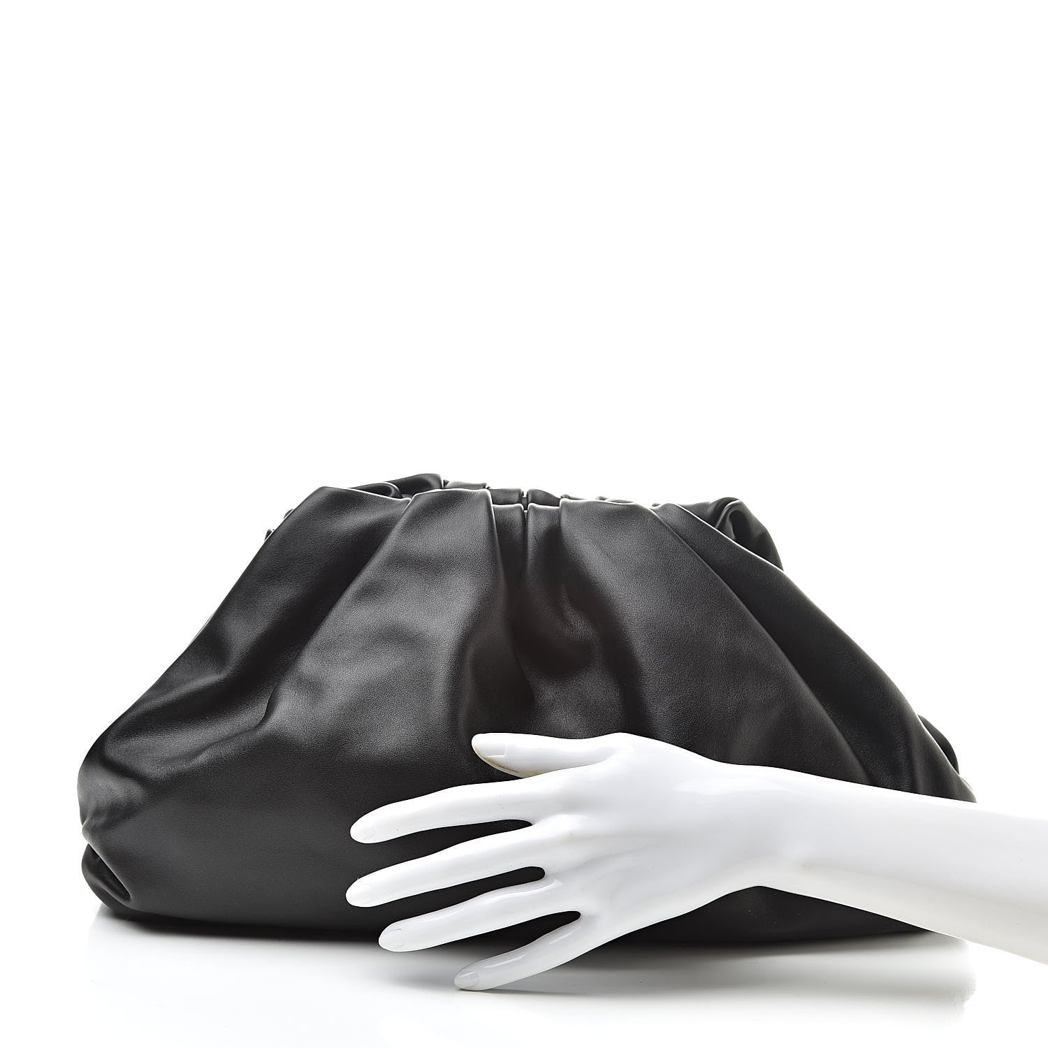 Bottega Veneta Smooth Butter Calf The Pouch Oversized Clutch Black 2 of 9