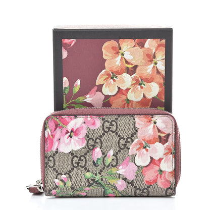 Gucci GG Supreme Monogram Blooms Zip Around Card Case Wallet Beige Multicolor Dry Rose 10 of 10