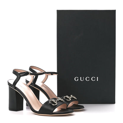 Gucci Calfskin Miro Soft Horsebit Mid Heel Sandals 36.5 Black 11 of 11
