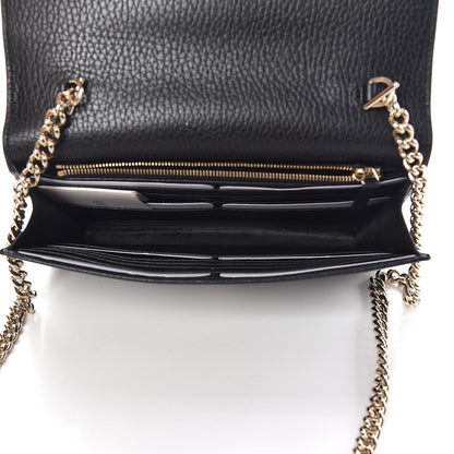 Gucci Dollar Calfskin Interlocking G Chain Wallet Black 5 of 10