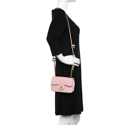 Chanel Lambskin Quilted Mini Heart Charms Flap Light Pink 2 of 11