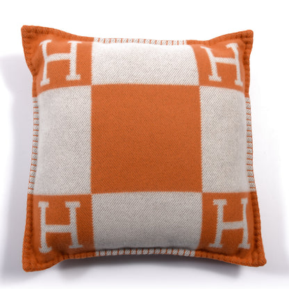 Hermes Wool Cashmere Avalon Pillow PM Ecru Potiron 3 of 3