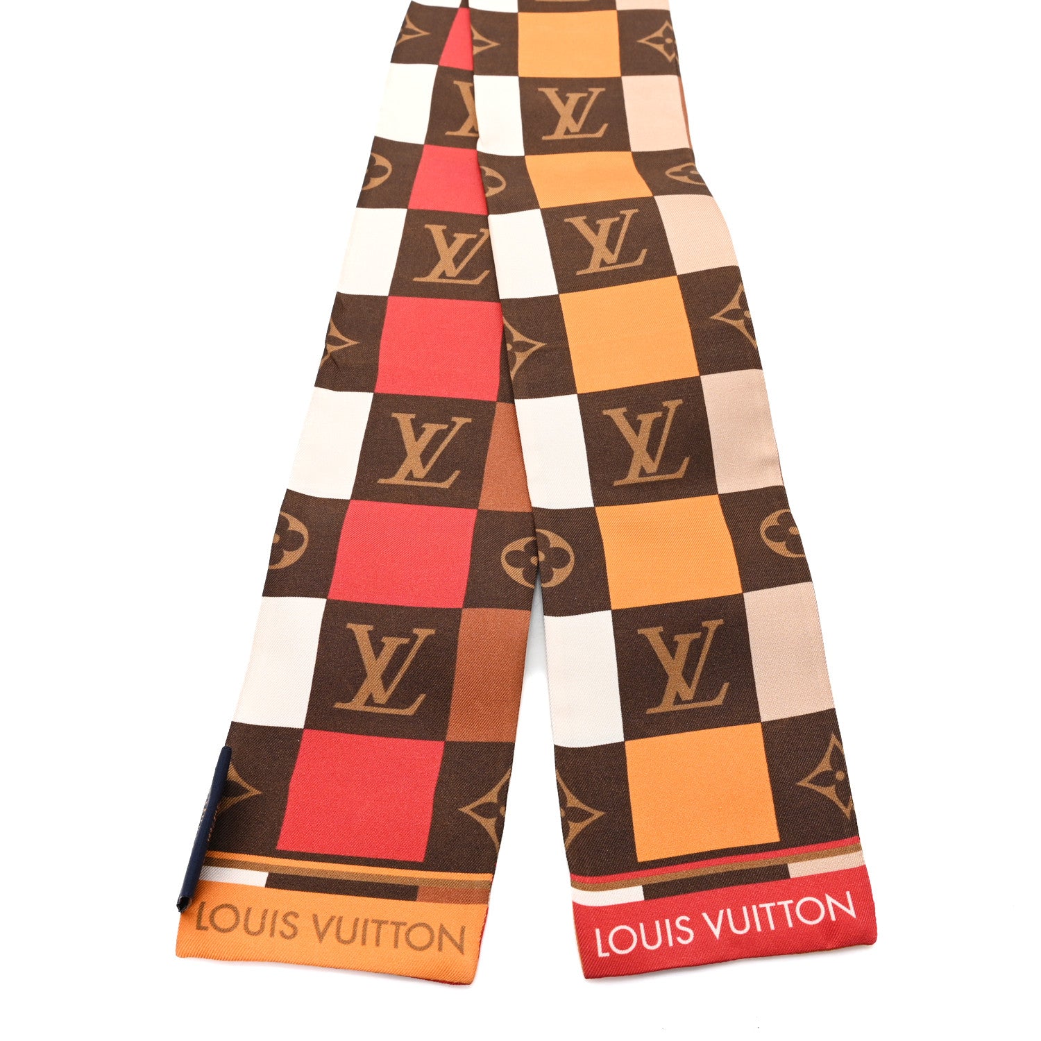 Louis Vuitton Silk スカーフ Beige 限定 Louis Vuitton Silk Monogram Check Bandeau Beige 1867719 – FASHIONPHILE