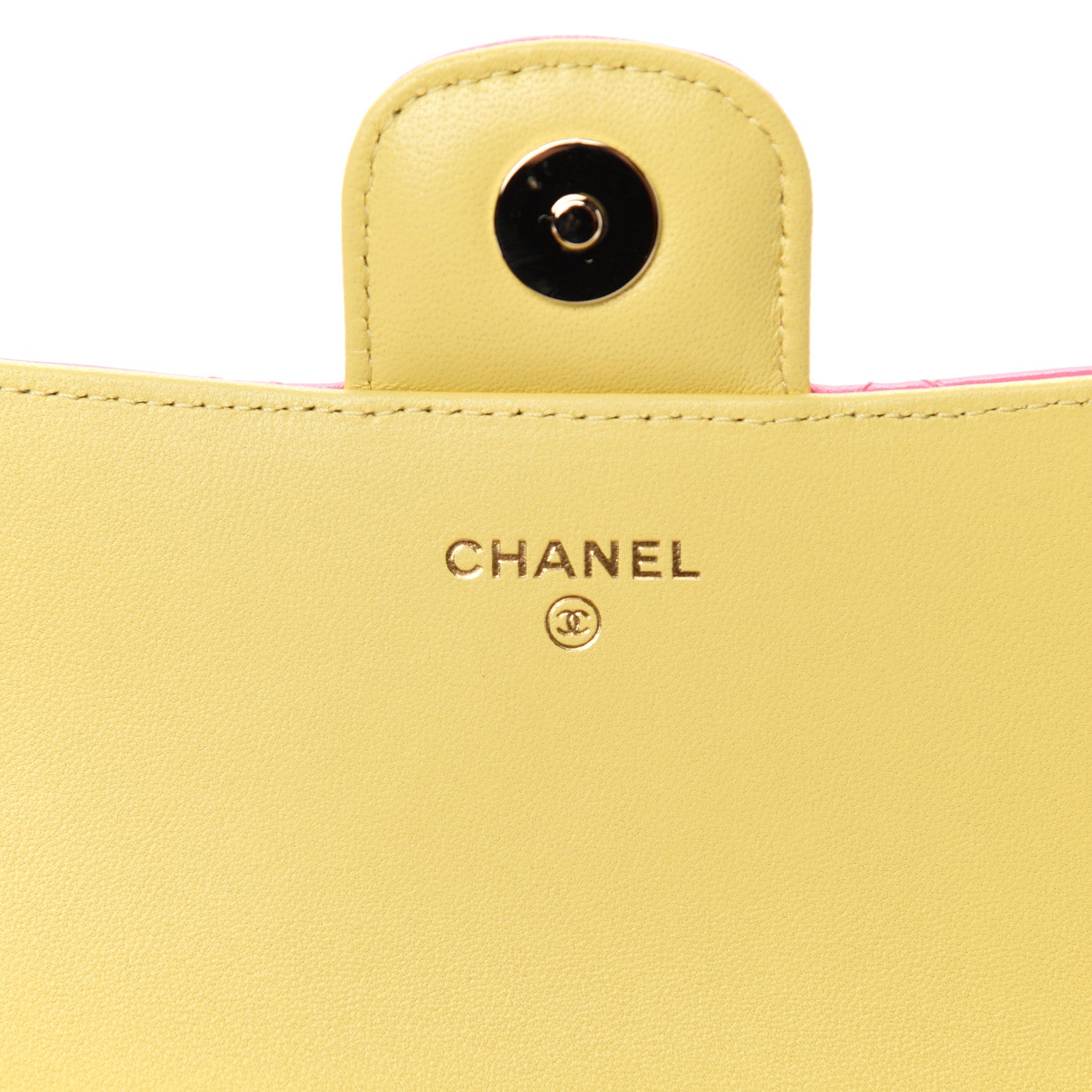 Chanel Lambskin Quilted Glasses Case With Chain Pink Yellow 8 of 11